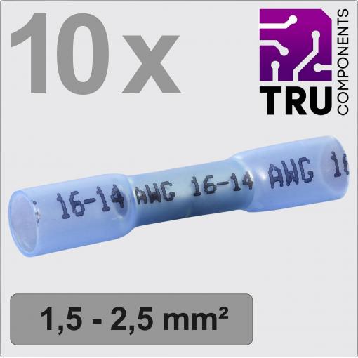 TRU COMPONENTS TC-13448496 krimpovací spojka se smršťovací bužírkou 1.5 mm² 2.5 mm² plná izolace modrá 10 ks