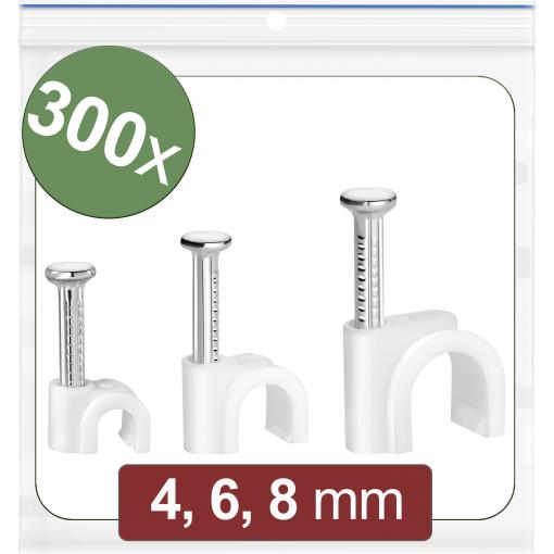 Quadrios 24CA424 hřebíkové příchytky 24CA424 Průměr kabelového svazku (rozsah) 2 do 8 mm bílá 300 ks
