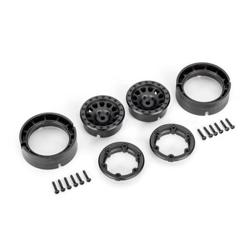 Traxxas TRX-9781 Slepené ráfky 1.0 s beadlock, černé