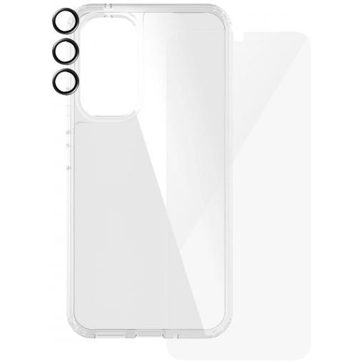 PanzerGlass 3-in-1 Ultra Wide Fit Bundle Glass + Case + Lens Pouzdro + sada ochranného skla Samsung Galaxy A55 5G odolné vůči nárazům B0470+7358