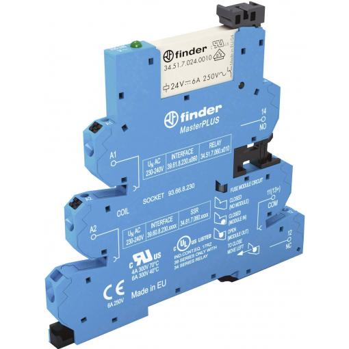 Finder 39.61.0.240.0060 vazební relé 240 V/DC, 240 V/AC 6 A 1 přepínací kontakt Tray 1 ks