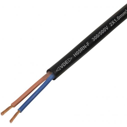 TRU COMPONENTS TC-13389168 kabel s gumovou izolací H05RN-F 2 x 1 mm² černá 50 m