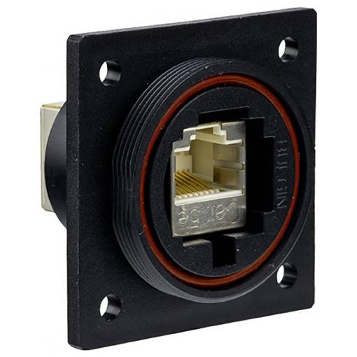 Bulgin PX0870, přírubová zásuvka , příruba RJ45, černá, 1 ks