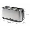 DOMO TOASTER 2 Schlitze für 4 Toasts topinkovač s vestavěnou funkcí ohřívání pečiva