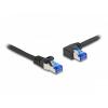 Delock 80219 RJ45 síťové kabely, propojovací kabely CAT 6A S/FTP 2.00 m černá 90° zatočeno doleva 1 ks