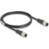 Delock 80806 M 12 síťové kabely, propojovací kabely CAT 5e S/FTP 1.00 m černá 1 ks