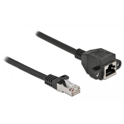 Delock 86998 RJ45 síťové kabely, propojovací kabely CAT 6A S/FTP 0.25 m černá 1 ks