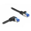 Delock 80221 RJ45 síťové kabely, propojovací kabely CAT 6A S/FTP 0.50 m černá 90° zatočeno doprava 1 ks