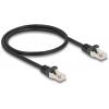 Delock 80186 RJ50 síťové kabely, propojovací kabely Kabel S/FTP 0.50 m černá dvoužilový stíněný 1 ks