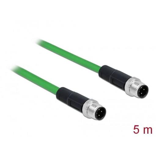 Delock 85920 M 12 síťové kabely, propojovací kabely Kabel SF/UTP 5.00 m zelená 1 ks