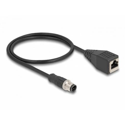 Delock 60067 RJ45 / M 12 Síťový adaptér S/FTP 0.50 m černá 1 ks