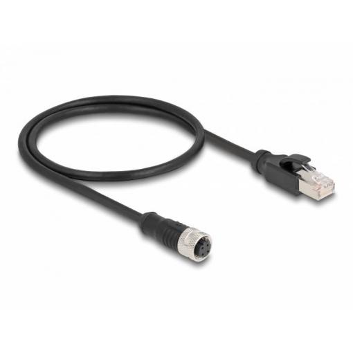 Delock 60072 RJ45 / M 12 Síťový adaptér CAT 5e S/FTP 0.50 m černá stíněný 1 ks
