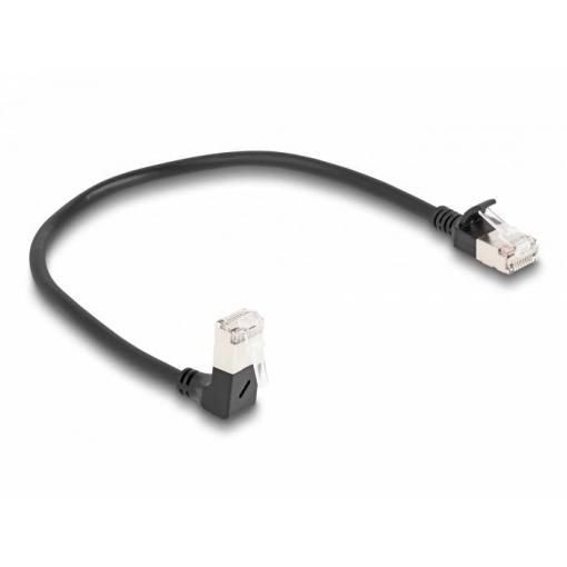 Delock 80303 RJ45 síťové kabely, propojovací kabely CAT 6A S/FTP 0.25 m černá 1 ks