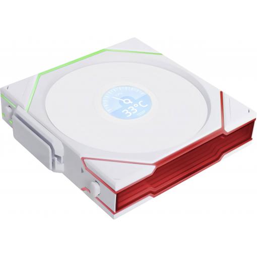 Lian Li Lian Li UNI FAN TL Wireless LCD Lüfter, ARGB, PWM - 120 mm, weiß PC větrák s krytem bílá (š x v x h) 120 x 28 x 124 m