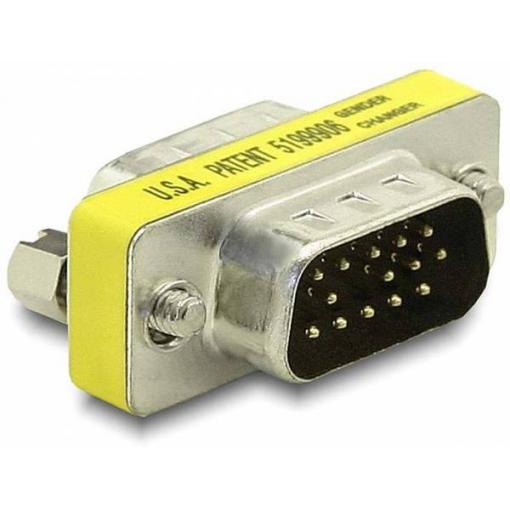 Delock 65010 VGA adaptér [1x D-SUB zástrčka 15pólová - 1x D-SUB zástrčka 15pólová] stříbrná 0 mm