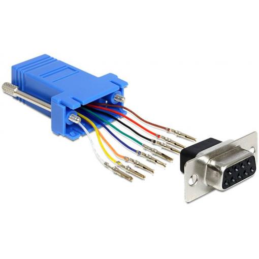 Delock 65430 RJ45 / VGA adaptér [1x D-SUB zásuvka 9pólová - 1x RJ45 zásuvka] černá, modrá, stříbrná 0 mm