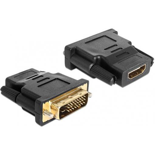 Delock 65466 DVI / HDMI adaptér [1x DVI zástrčka 24+1pólová - 1x HDMI zásuvka] černá 0 mm