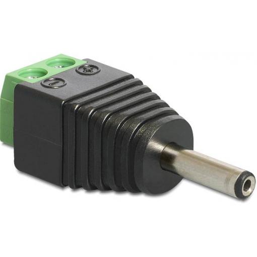 Delock 65434 DC (proud) adaptér [1x DC zásuvka 3.5 mm - 1x 2pólové] černá, zelená, stříbrná 0.004 m
