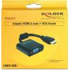 Delock 65512 HDMI / VGA adaptér [1x HDMI zástrčka - 1x D-SUB zásuvka 15pólová] černá 0.25 m