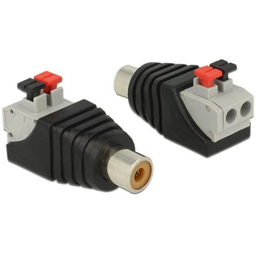Delock 65565 cinch adaptér [1x cinch zásuvka - 1x zásuvka] černá, šedá, červená 0 mm