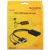 Delock 62597 HDMI / VGA / USB / jack adaptér [1x HDMI zásuvka - 1x D-SUB zástrčka 15pólová, USB-A konektor, jack zástrčka 3,5 mm] černá 0.25 m