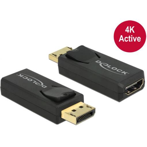 Delock 65573 DisplayPort / HDMI adaptér [1x zástrčka DisplayPort - 1x HDMI zásuvka] černá 0 mm