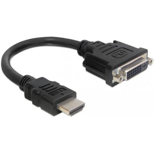 Delock 65327 HDMI / DVI adaptér [1x HDMI zástrčka - 1x DVI zásuvka 24+5pólová] černá 0.20 m