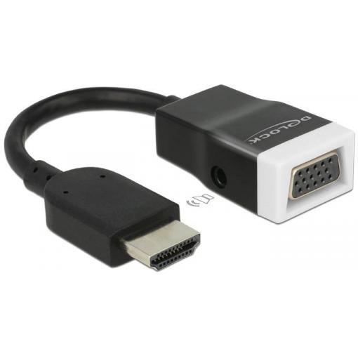 Delock 65587 HDMI / VGA adaptér [1x HDMI zástrčka - 1x D-SUB zásuvka 15pólová] černá, bílá 0 mm