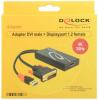 Delock 62596 DisplayPort / DVI / USB adaptér [1x DVI zástrčka 24+1pólová, USB-A konektor - 1x zásuvka DisplayPort] černá 0.30 m