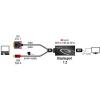 Delock 62596 DisplayPort / DVI / USB adaptér [1x DVI zástrčka 24+1pólová, USB-A konektor - 1x zásuvka DisplayPort] černá 0.30 m