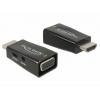 Delock 65901 HDMI / VGA / USB-C® / jack adaptér [1x HDMI zástrčka - 1x D-SUB zásuvka 15pólová, USB-C® zásuvka, 3.5 mm zásuvka] černá 0 mm