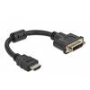 Delock 65206 HDMI / DVI adaptér [1x HDMI zástrčka - 1x DVI zásuvka 24+5pólová] černá 0.20 m