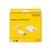 Delock 61007 DisplayPort / VGA adaptér [1x zástrčka DisplayPort - 1x D-SUB zásuvka 15pólová] bílá 0.15 m
