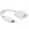 Delock 61007 DisplayPort / VGA adaptér [1x zástrčka DisplayPort - 1x D-SUB zásuvka 15pólová] bílá 0.15 m