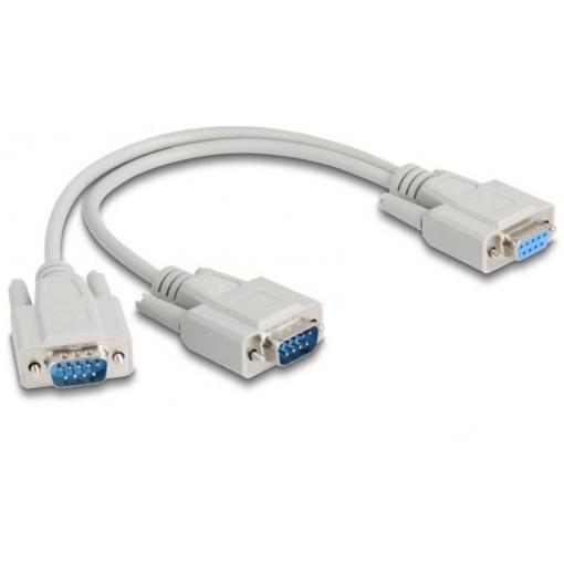 Delock 67160 VGA adaptér [1x D-SUB zásuvka 9pólová - 2x D-SUB zástrčka 9pólová] béžová 0.30 m
