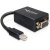 Delock 65256 DisplayPort / VGA adaptér [1x mini DisplayPort zástrčka - 1x D-SUB zásuvka 15pólová] černá 0.18 m