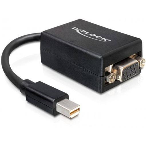 Delock 65256 DisplayPort / VGA adaptér [1x mini DisplayPort zástrčka - 1x D-SUB zásuvka 15pólová] černá 0.18 m