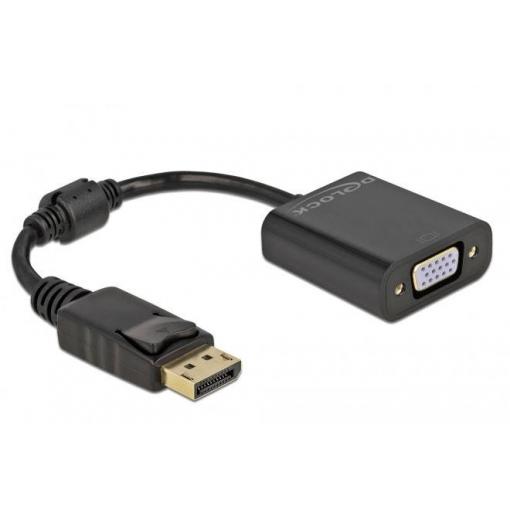 Delock 61006 DisplayPort / VGA adaptér [1x zástrčka DisplayPort - 1x D-SUB zásuvka 15pólová] černá 0.15 m