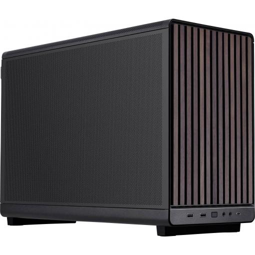 Lian Li Lian Li DAN Cases A3-mATX Wood Edition PC-Gehäuse, Micro-ATX - Walnuss, schwarz micro tower PC skříň, herní pouzdro, pouzdro černá