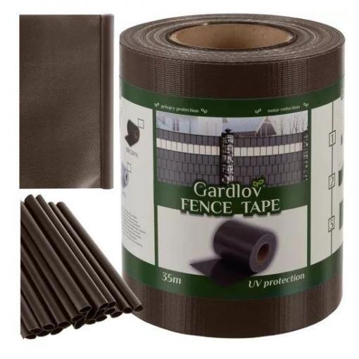 Plotová stínící folie 19 cm × 35 m, 450 g/m², hnědá, Gardlov