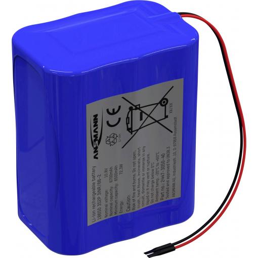 Ansmann 3S2P Akkupack 6x 18650 Kabel Li-Ion 10.8V 6700mAh Akupack 6 x Li-Ion 10.8 V 6700 mAh