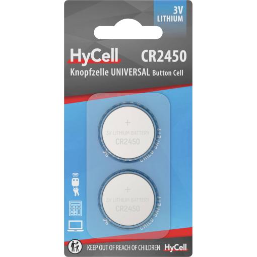 HyCell knoflíkový článek CR 2450 3 V 1 ks lithiová 2er Blister Lithium Knopfzellen CR2450