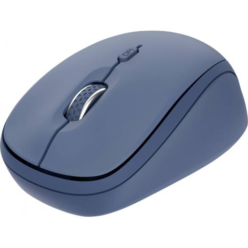 Trust YVI+ MULTI-DEVICE WIRELESS MOUSE BLUE myš, přenos bezdrátový, Bluetooth®, USB, modrá