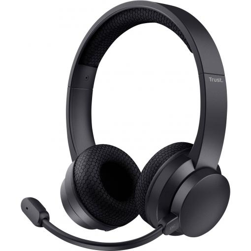 Trust AYDA WIRELESS ENC HEADSET Headset otevřená (On Ear) Bluetooth® černá Počítače