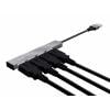 Trust 23786 USB Hub 4 porty USB-A USB 2.0 480 MBit/s Trust Halyx Aluminium 4-Port Mini USB Hub - Hub