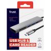Trust Trust Halyx - Hub - 3 x USB 3.2 Gen 1 - Desktop čtečka čipových karet