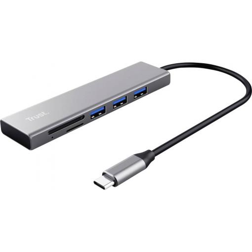 Trust Trust Halyx - Hub - 3 x USB 3.2 Gen 1 - Desktop čtečka čipových karet