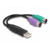 Delock USB 2.0 adaptér [1x USB 2.0 zástrčka A - 2x PS/2 zásuvka] 61051 0.17 m