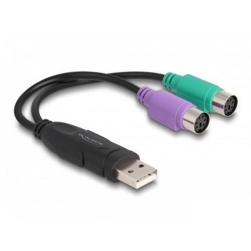 Delock USB 2.0 adaptér [1x USB 2.0 zástrčka A - 2x PS/2 zásuvka] 61051 0.17 m