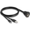 Delock USB 2.0 adaptér [1x USB-C® zástrčka, USB-A konektor - 1x USB-C® zásuvka, USB-A zásuvka] 88102 1 m